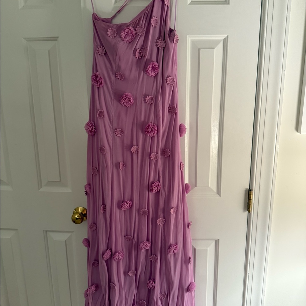 Elegant Pink Floral Maxi Gown